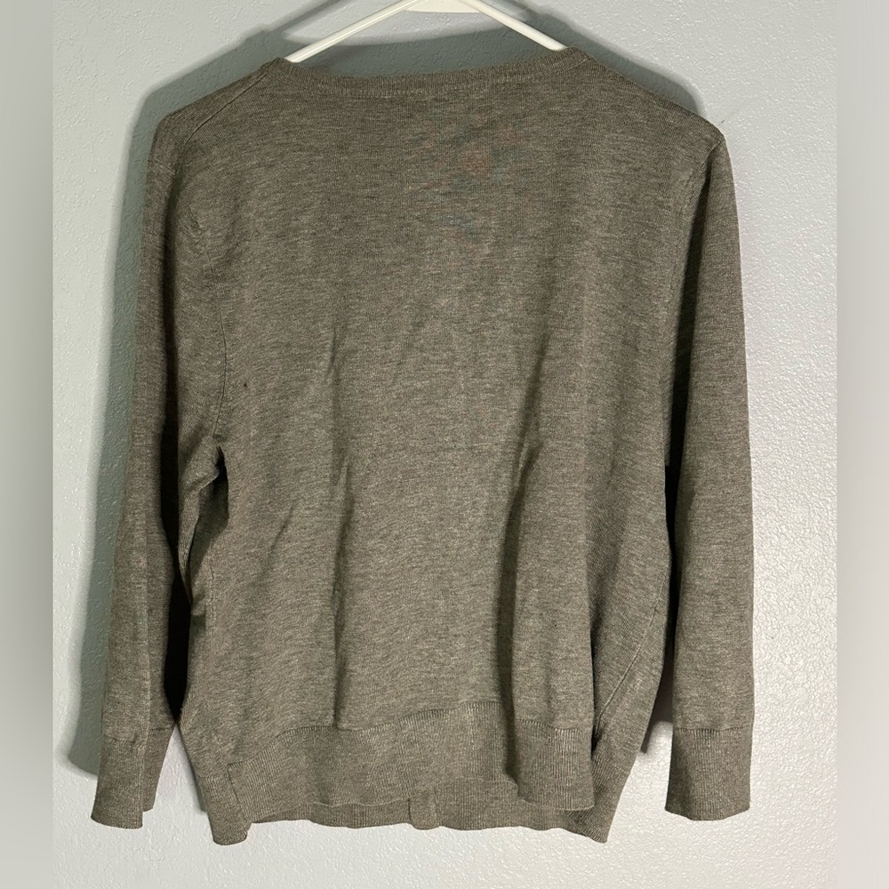 Spence Embellished Beaded Floral Design Grey Knit Cardigan 3 Quarter Sleeve XL - Picture 5 of 8